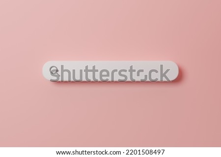 3D rendering search bar on pink background. Mock up search engine website