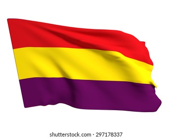 3d Rendering Of The Second Spanish Republic On A White Background