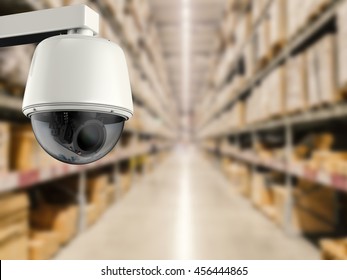 3d Rendering Security Camera Or Cctv Camera In Store 