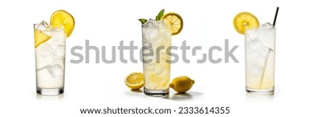 3d rendering, set of Tom Collins cocktail  Foto stock © 