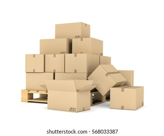 4,609 Cardboard Boxes On Wooden Pallet Images, Stock Photos & Vectors 