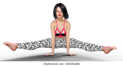 Fonética Nervio enlace 3d Rendering Sexy Yoga Woman Models: ilustración de stock 1053356483 |  Shutterstock