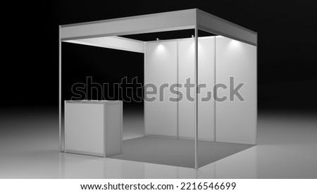 3D Rendering of Shell Scheme Exhibition Booth Stand