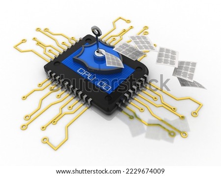 3d rendering shield protected microchips