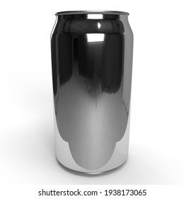 3d Rendering Of Shinny Metal Soda Or Beer Can