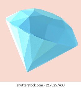 3d rendering Shiny Bright Diamond Symbol of Luxury and Treasure Precious Crystal. illustration of Brilliant