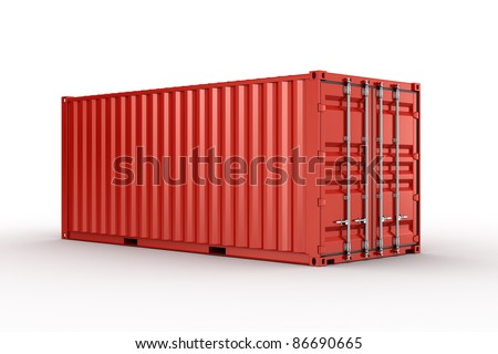 3d rendering of a shipping container
