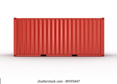 3d Rendering Of A Shipping Container Seen Straight From The Side