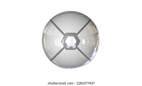 3d rendering of a shpere with structure isolated on a white background