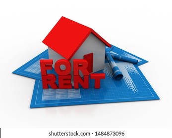 3d rendering single house for rent
