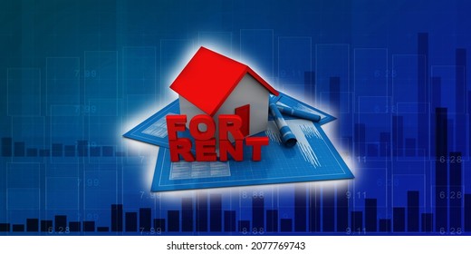3d rendering single house for rent
