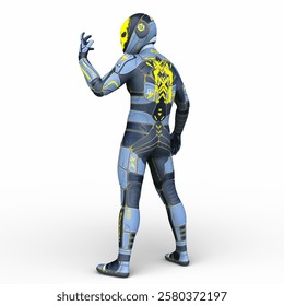3D rendering of a skeletal face robot