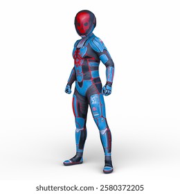 3D rendering of a skeletal face robot