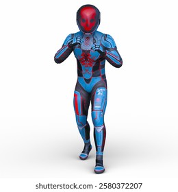 3D rendering of a skeletal face robot