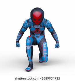 3D rendering of a skeletal face robot