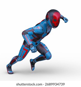 3D rendering of a skeletal face robot