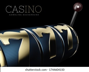 3d rendering of Slot machine with lucky sevens jackpot, Gambling backgound