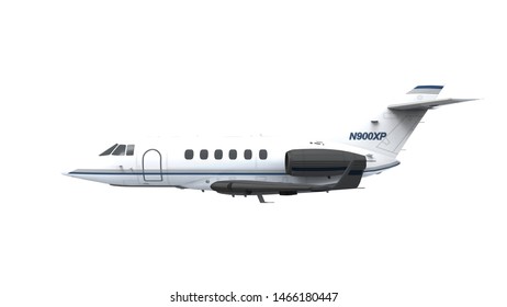 3D Rendering Of A Small Private Jet Airplane Isolated In White Studiobackground
