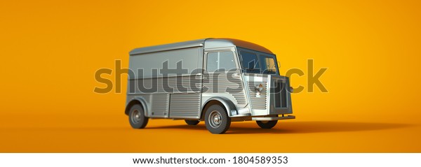 3D rendering of a\
small vintage truck