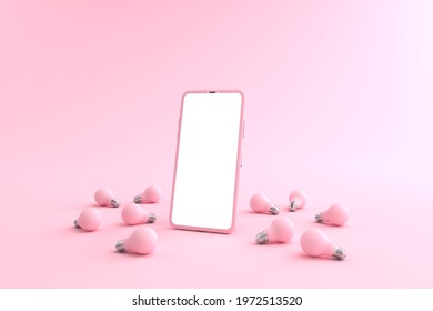 3D rendering Smartphone white