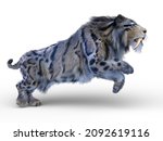 3D rendering of a smilodon