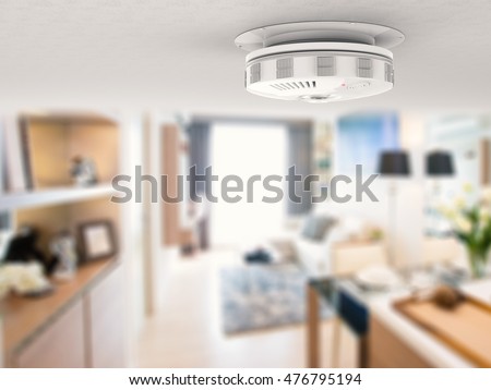 3d rendering smoke detector on ceiling Stock photo © 