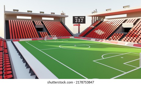 3D Rendering - Soccer stadium interior view