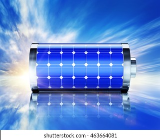 3D Rendering Of A Solar Battery