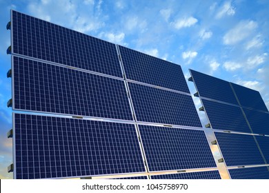 3D rendering of solar panels