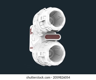 3D Rendering Of A Spacecraft Ion Thruster (drawing)