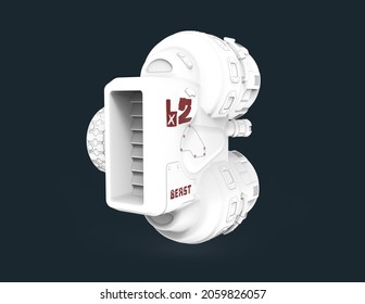 3D Rendering Of A Spacecraft Ion Thruster (drawing)