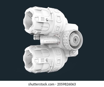 3D Rendering Of A Spacecraft Ion Thruster (drawing)