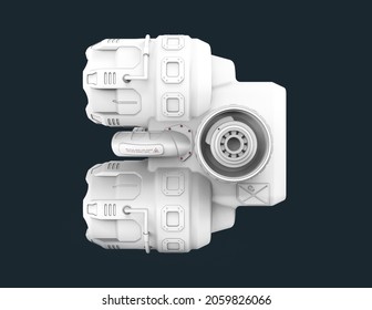 3D Rendering Of A Spacecraft Ion Thruster (drawing)