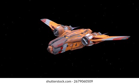 3D rendering of a spaceship