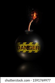 3D rendering spherical bomb close-up