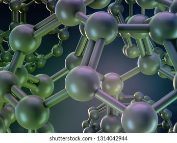 3d Rendering Of Spherical Fullerane Molecules