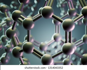 3d Rendering Of Spherical Fullerane Molecules