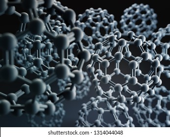 3d Rendering Of Spherical Fullerane Molecules