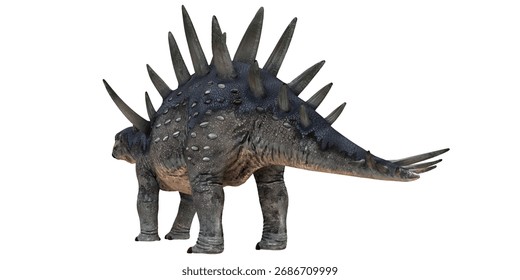 3D rendering of a spiked dinosaur on a white background.