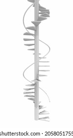 3D Rendering Of A Spiral Staircase.