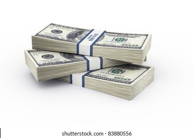 Stack 100 Bills Stock Illustration 130580207