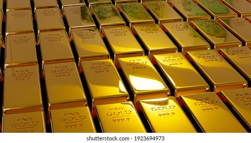 3D Rendering Stack Gold Bars, Weight 1000 Grams.Wealth Concept For Your Business Success And Finance.Billionaire Commercial.
