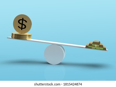 3d Rendering Stack Gold Dollar Coin Stock Illustration 1815424874 ...