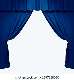 Realistic Vector Blue Stage Curtains Spot Stock Vector (Royalty Free ...