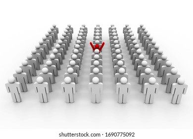 3d rendering of Stand Out From The Crowd