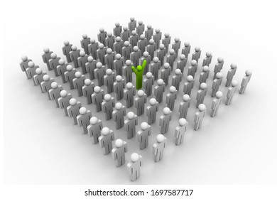 3d rendering of Stand Out From The Crowd