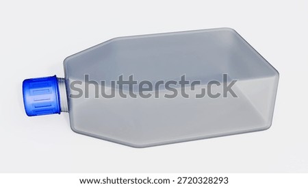 A 3d rendering of standard piece of laboratory equipment known as a cell culture flask often referred to as a T-flask. Specifically used for growing cells to multiply.