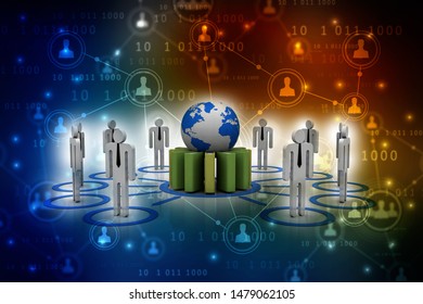3d rendering student with books
