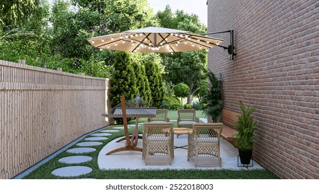 3D Rendering of Stunning Pathway Design: Explore Modern Walkway Concepts with Creative Landscaping Solutions to Elevate Your Outdoor Space