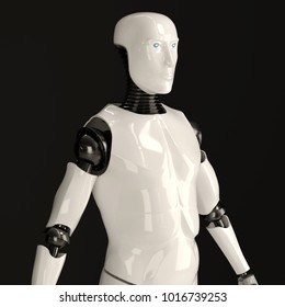 3d Rendering Male Robot Flexing His Stock Illustration 615940580 ...